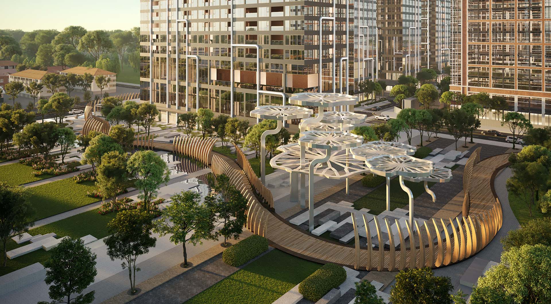Cầu đi bộ trên không tại Grand Marina Saigon sở hữu tầm nhìn panorama ôm trọn dòng sông Sài Gòn. Tiện ích độc bản mang đến không gian thư giãn, thưởng ngoạn cảnh quan ngoạn mục dành riêng cho cư dân thượng lưu.