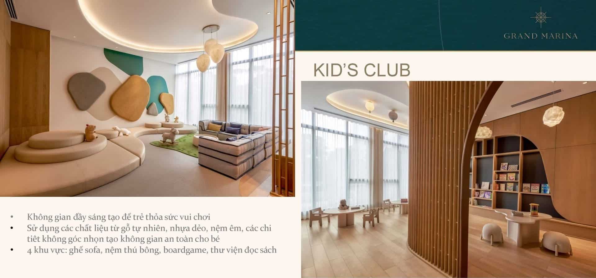 Kid’s Club sở hữu không gian sáng tạo an toàn, kiến tạo thế giới vận động và phát triển tư duy cho các cư dân nhí.