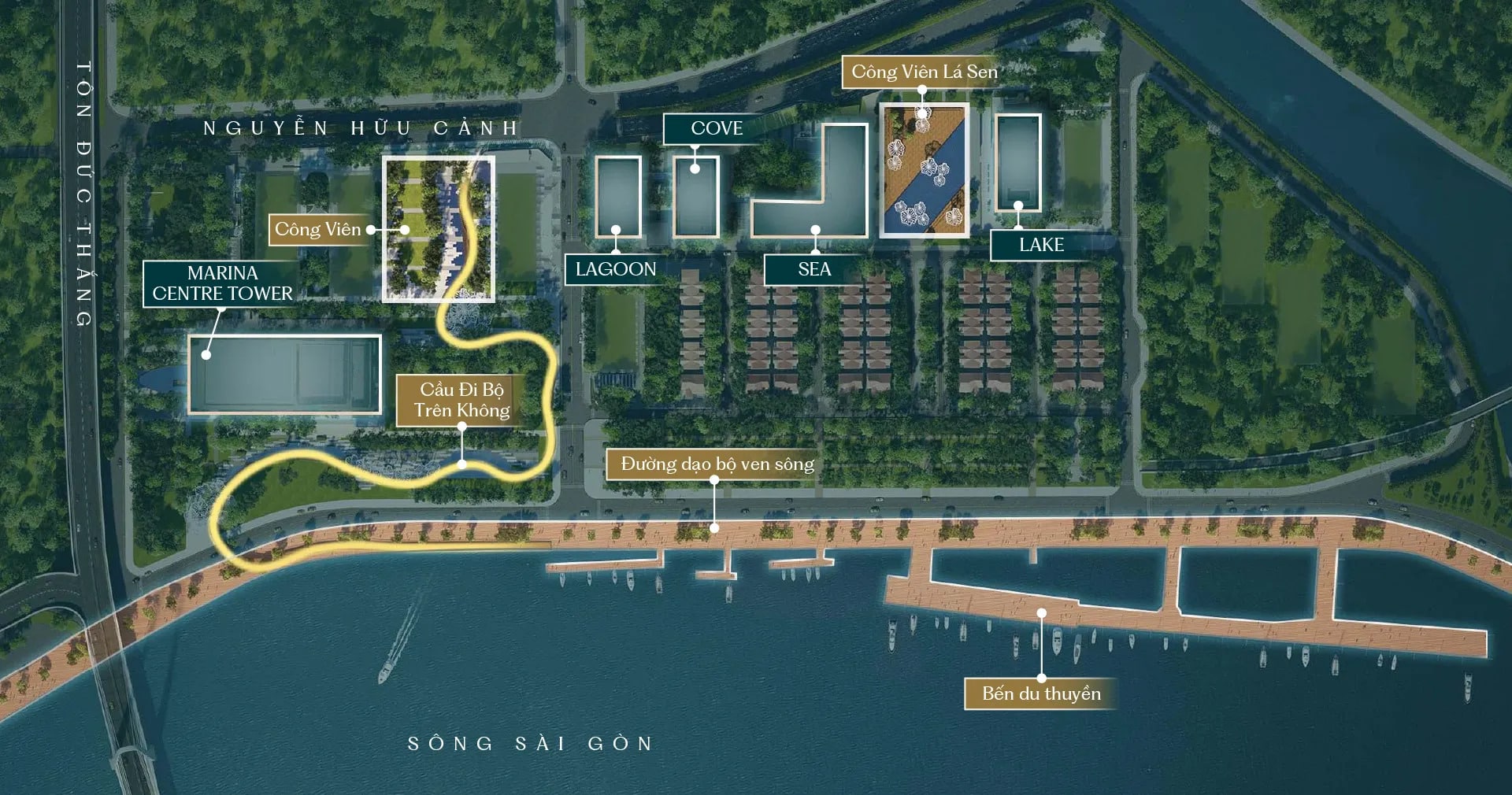 Quy hoạch mặt bằng độc bản tối ưu không gian sống xa xỉ cho hai dòng sản phẩm Marriott và JW Marriott.