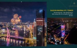 Tòa tháp thương mại Saigon Marina tại Grand Marina Saigon hội tụ không gian văn phòng hạng A và trung tâm thương mại cao cấp. Công trình biểu tượng góp phần kiến tạo tâm điểm sầm uất mới tại trung tâm Quận 1.