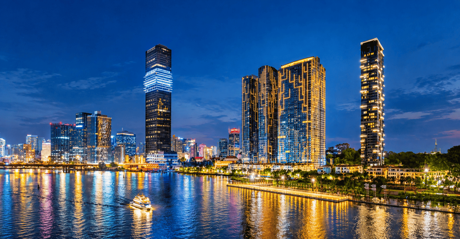 Tòa Lagoon Tower sở hữu tầm nhìn đắt giá hướng Quận 1, hồ cảnh quan, mang lại không gian sống xanh mát và thư thái.
